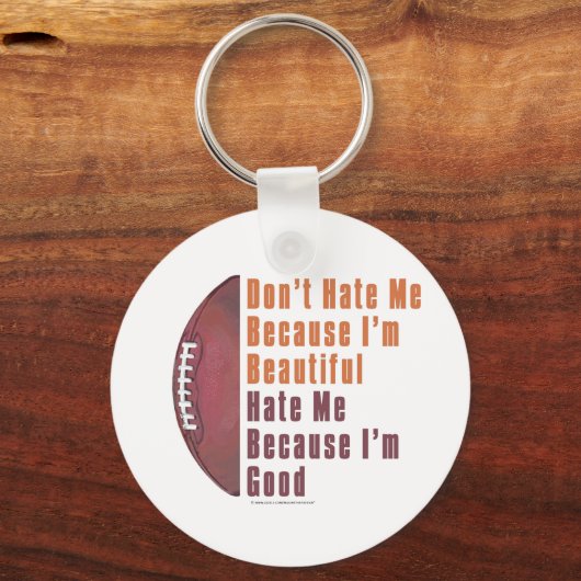 Im Beauful Im Good Football Sleutelhanger (Voorkant)