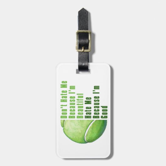 Im Beauful Im Good Tennis Ball Bagagelabel (Voorkant verticaal)