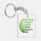 Im Beauful Im Good Tennis Ball Sleutelhanger (Voorkant Links)