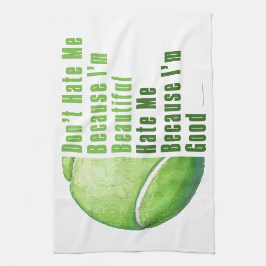 Im Beauful Im Good Tennis Ball Theedoek (Verticaal)