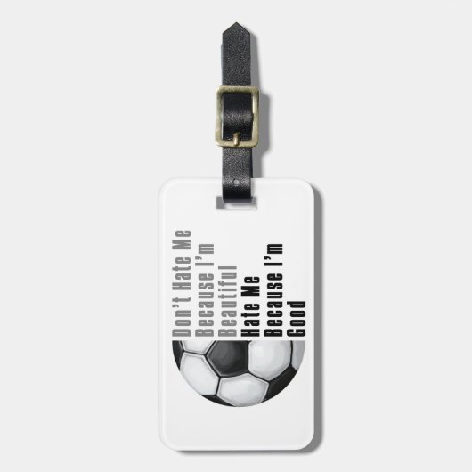 Im Beauful Im Good Voetbal Bagagelabel (Voorkant verticaal)
