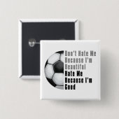 Im Beauful Im Good Voetbal Vierkante Button 5,1 Cm (Voorkant /achterkant)