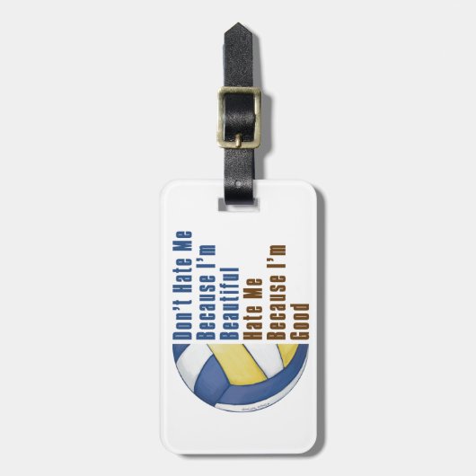 Im Beauful Im Good Volleyball Bagagelabel (Voorkant verticaal)