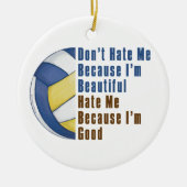 Im Beauful Im Good Volleyball Keramisch Ornament (Voorkant)