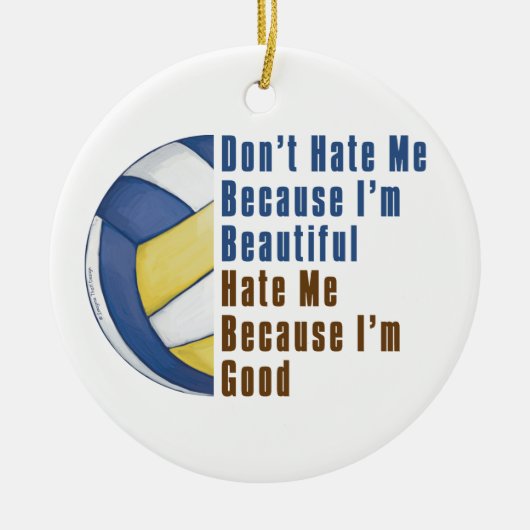 Im Beauful Im Good Volleyball Keramisch Ornament (Voorkant)