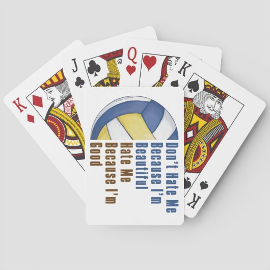 Im Beauful Im Good Volleyball Pokerkaarten (Achterkant)