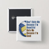Im Beauful Im Good Volleyball Vierkante Button 5,1 Cm (Voorkant /achterkant)