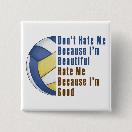 Im Beauful Im Good Volleyball Vierkante Button 5,1 Cm (Voorkant)