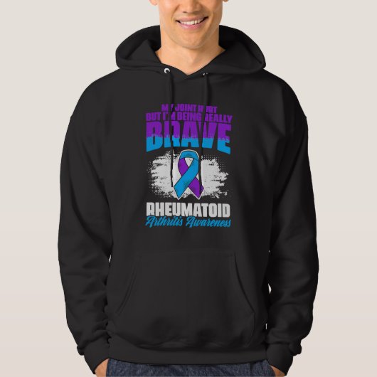 I'm Being Really Brave Ribbon Rheumatoid Arthritis Hoodie (Voorkant)