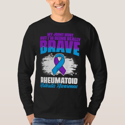 I'm Being Really Brave Ribbon Rheumatoid Arthritis T-shirt (Voorkant)