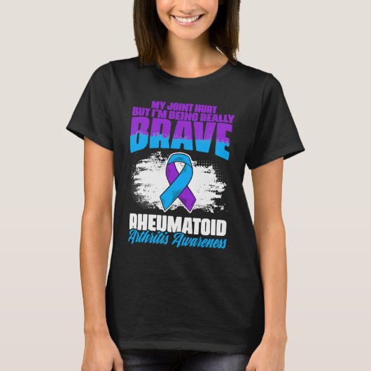I'm Being Really Brave Ribbon Rheumatoid Arthritis T-shirt (Voorkant)