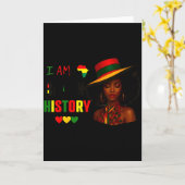 Im Black History Month African American Afro Women Kaart (Gele Bloem)