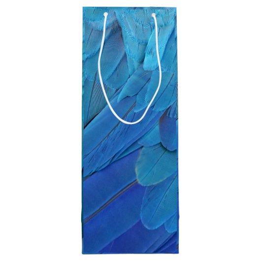 I'm blue - cool feather design  wijn cadeautas (Achterkant)