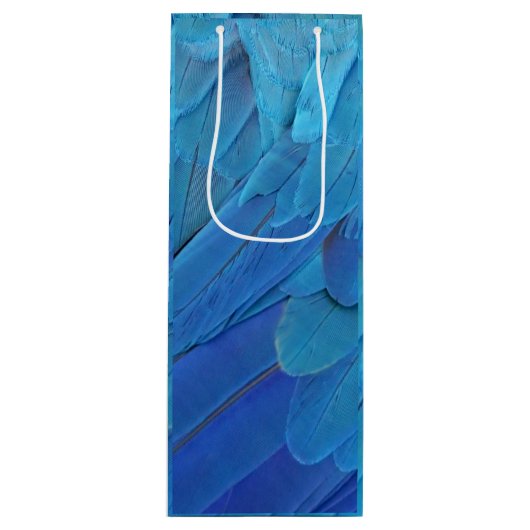 I'm blue - cool feather design  wijn cadeautas (Voorkant)
