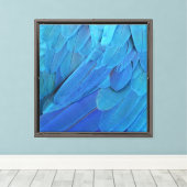 I'm blue - Macaw feathers Canvas Afdruk (Insitu (Houten vloer))