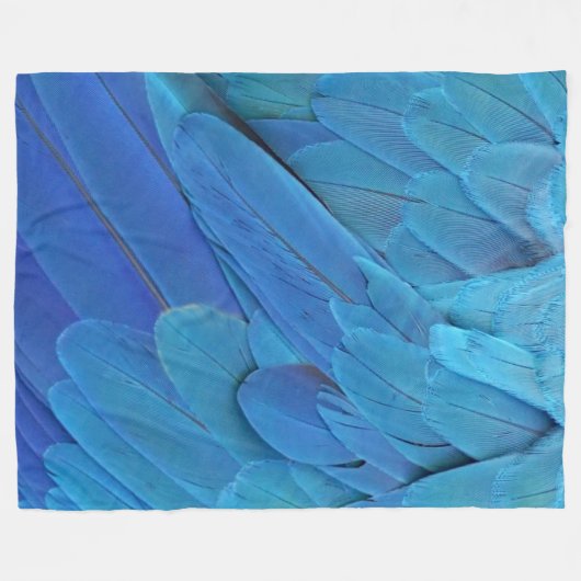 I'm blue - Macaw feathers Fleece Deken (Voorkant (Horizontaal))