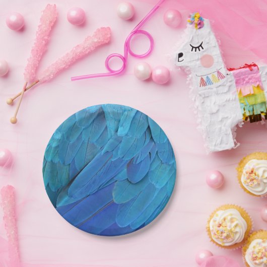 I'm blue - Macaw feathers Papieren Bordje (Feest)