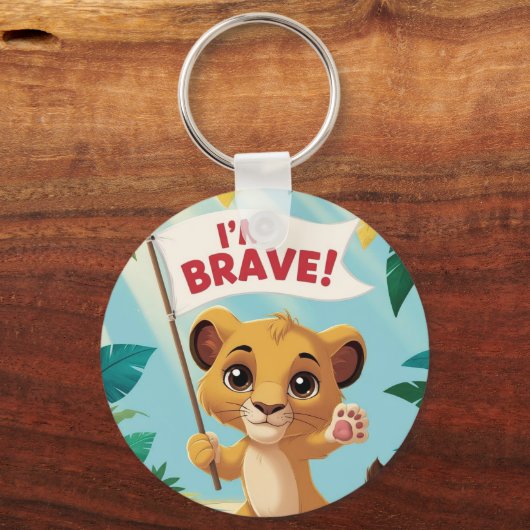 "I'm Brave!" with a Cute Puppy Sleutelhanger (Voorkant)