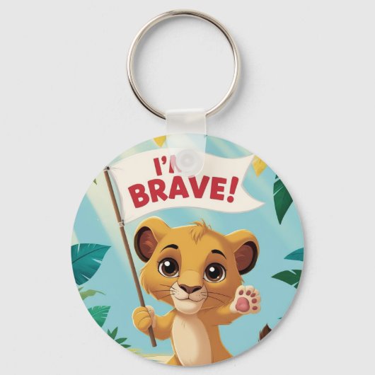 "I'm Brave!" with a Cute Puppy Sleutelhanger (Achterkant)