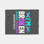 I'm Broken Suicide Prevention Awareness Fleece Deken (Voorkant (Horizontaal))