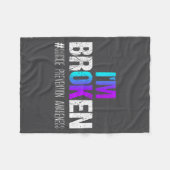 I'm Broken Teal &amp; Purple Ribbon Suicide Preven Fleece Deken (Voorkant (Horizontaal))