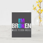 I'm Broken Teal & Purple Ribbon Suicide Preven Kaart (Gele Bloem)