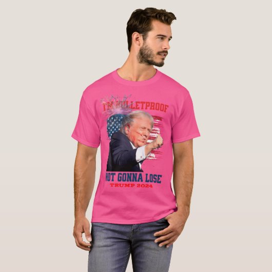 Im Bulletproof gaat Trump 2024 niet verliezen T-shirt (Voorkant volledig)