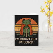 I'm Burnt Out My Lord Funny Medieval Frog Meme Art Kaart (Gele Bloem)