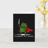 I'm Burnt Out My Lord Funny Medieval Frog Meme Art Kaart (Gele Bloem)