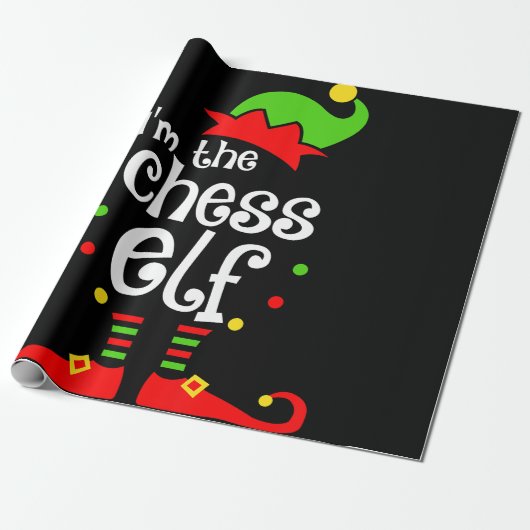 im chess elf xmas familie vriend kerstcadeau cadeaupapier (Uitgerold)
