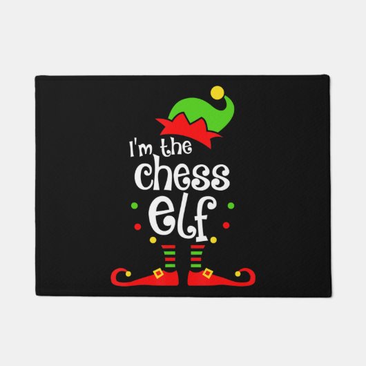 im chess elf xmas familie vriend kerstcadeau deurmat (Voorkant)