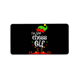 im chess elf xmas familie vriend kerstcadeau etiket