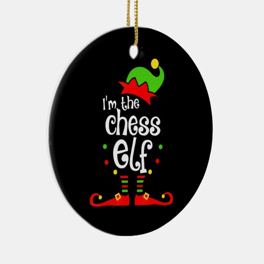 im chess elf xmas familie vriend kerstcadeau keramisch ornament (Rechts)