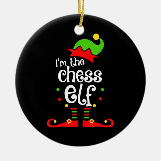 im chess elf xmas familie vriend kerstcadeau keramisch ornament (Voorkant)