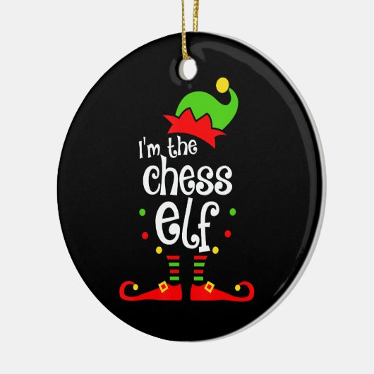 im chess elf xmas familie vriend kerstcadeau keramisch ornament (Links)