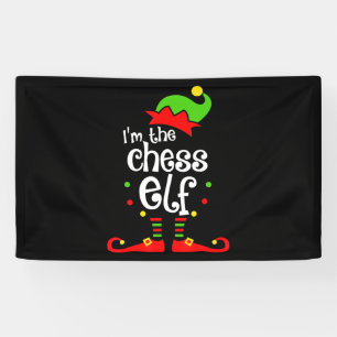 im chess elf xmas familie vriend kerstcadeau spandoek