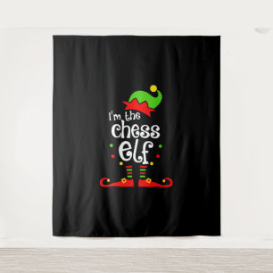 im chess elf xmas familie vriend kerstcadeau wandkleed