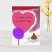 "I'm Craving You" Romantisch Snoep Lieverd Kaart (Gele Bloem)