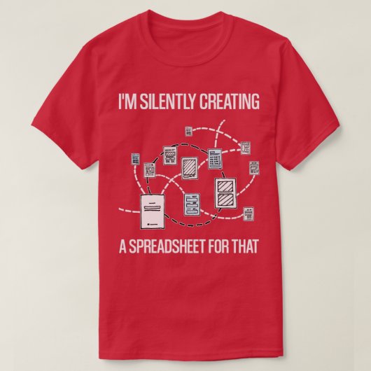 Im Creëer stilletjes een spreadsheet voor die Stat T-shirt (Design voorkant)