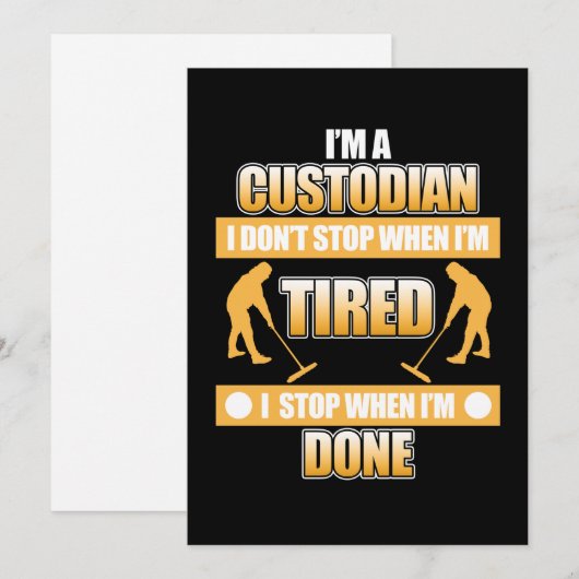 I'm Custodian School Caretaker Janitor Appreciatio Bedankkaart (Voorkant / Achterkant)