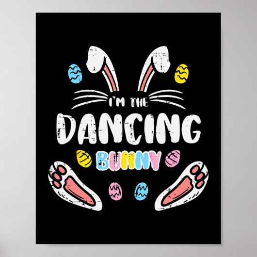 Im Dancing Bunny Funny Easter Matching Family Mann Poster (Voorkant)