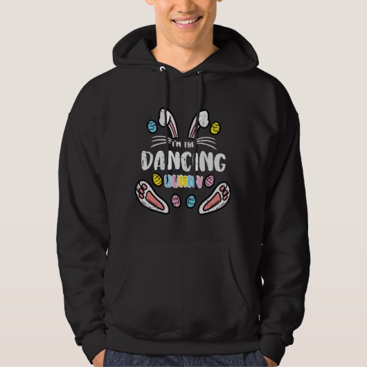 IM Dancing Bunny Pasen Bijpassende Familie Mannen  Hoodie (Voorkant)