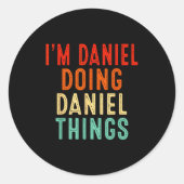 I'm Daniel Doing Daniel Things Funny Christmas Ide Ronde Sticker (Voorkant)
