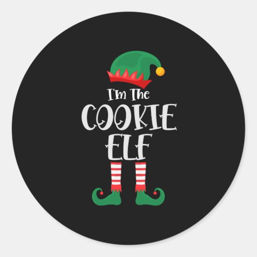 Im de Cookie Elf die Kerstmis aanpast Ronde Sticker (Voorkant)