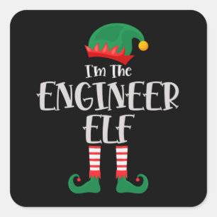 Im de Engineer Elf die Kerstmis aanpast Vierkante Sticker