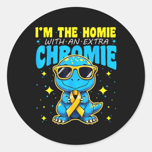Im de homie met extra chroomlaagsyndroom Awar Ronde Sticker (Voorkant)