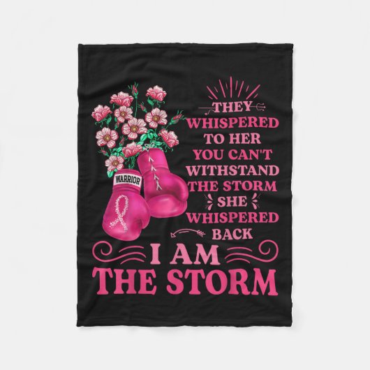 Im de Storm Boxing Warrior Pink Ribbon Women Brea Fleece Deken (Voorkant)