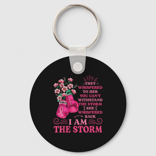 Im de Storm Boxing Warrior Pink Ribbon Women Brea Sleutelhanger (Voorkant)