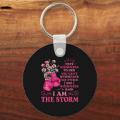 Im de Storm Boxing Warrior Pink Ribbon Women Brea Sleutelhanger (Voorkant)