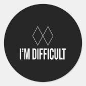 Im Difficult Black Diamond Kids Mens And Womens Sk Ronde Sticker (Voorkant)